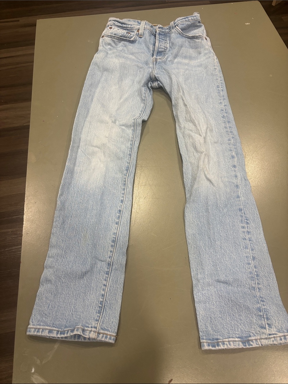 Women's Light Blue Straight Leg Jeans
